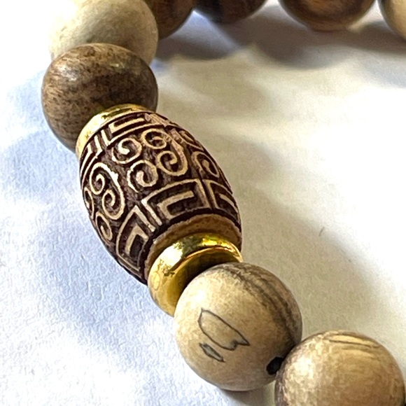 Sandalwood Lucky Cloud Bracelet Round Beaded Stretchy Bracelet Healing Bracelet - Picture 5 of 6